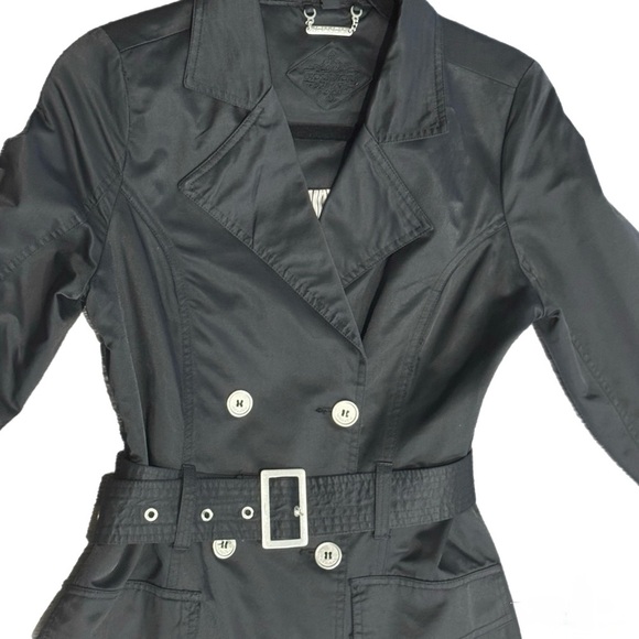 Jou Jou Women’s Black Silky Belted Jacket Size Small - Picture 4 of 7